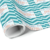 アメージング勇気付けられるとティール（緑がかった色）シェブロンストライプ ラッピングペーパー (ロールコーナー)