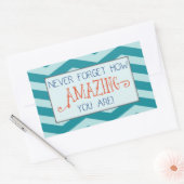 アメージング勇気付けられるとティール（緑がかった色）シェブロンストライプ 長方形シール (封筒)