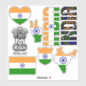 アメージング・インドが国のシンボルを形作る シール (シート)