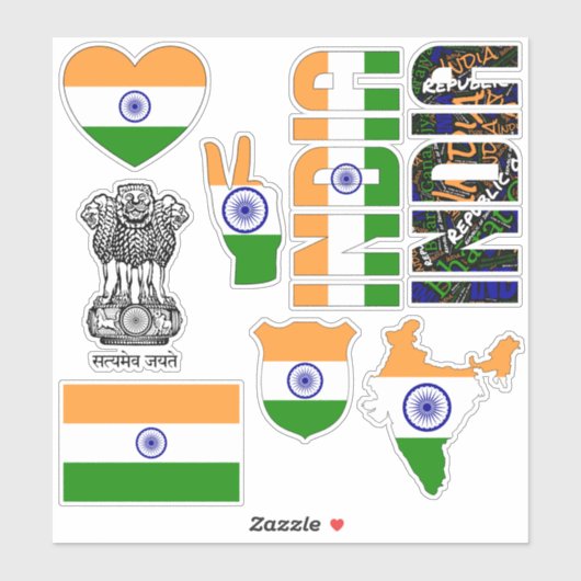 アメージング・インドが国のシンボルを形作る シール (シート)