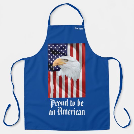 アメージング・イーグル、アメリカ国旗、愛国心 エプロン (正面)