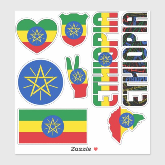 アメージング・エチオピアが国のシンボルを形作る シール (シート)