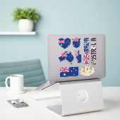 アメージング・オーストラリアが国のシンボルを形作る シール (デスク上のノートパソコン)