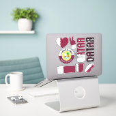 アメージング・カタールが国のシンボルを形作る シール (デスク上のノートパソコン)