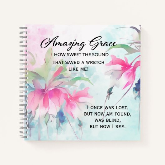 『アメージング・グレース なんとすばらしい響き』クリスチャンの賛美歌 ノートブック (正面)