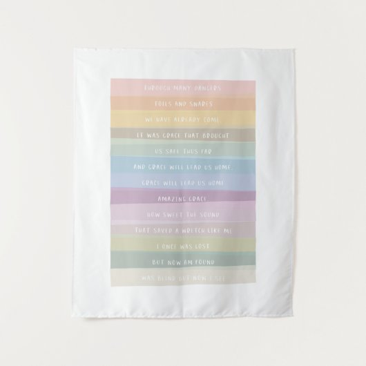 『アメージング・グレース』虹色カラフルアート タペストリー (正面)