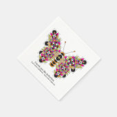 アメージング(昆虫)オオカバマダラ、モナークバタフライキルトパターンナプキン スタンダードカクテルナプキン (角)