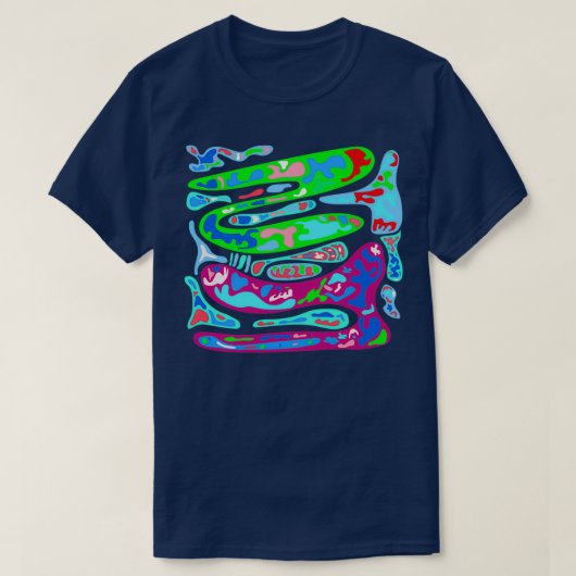 アメーバの雪景色が凍る Tシャツ (デザイン正面)