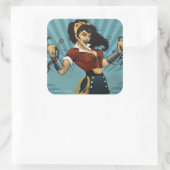 アメ疑問に思ゾニア女性ユナイト・ヴィンテージポスター スクエアシール (バッグ)