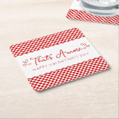 アモアだ!イタリアンテーマValentine's Dayパーティー スクエアペーパーコースター (アングル)