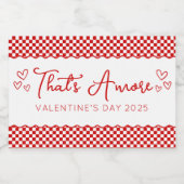 アモアだ!イタリアンテーマValentine's Dayパーティー スパークリングワインラベル (シングルラベル)