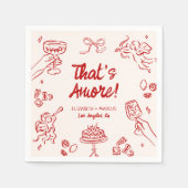 アモアだ！赤イタリアン婚約 スタンダードカクテルナプキン (正面)