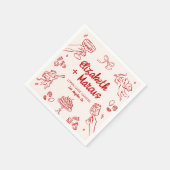 アモアだ！赤イタリアン婚約 スタンダードカクテルナプキン (角)