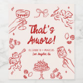 アモアだ！赤イタリアン婚約 ワインラベル (シングルラベル)