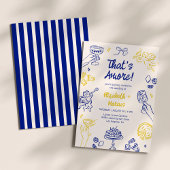 アモアだ！青と黄イタリアン結婚色 招待状