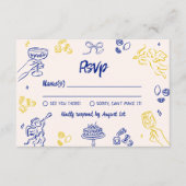 アモアだ！青と黄色のイタリアンRSVP エンクロージャーカード (正面)