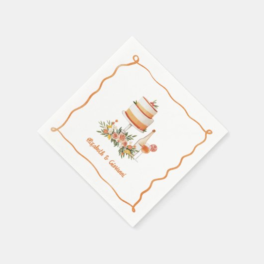 アモア&アランチ | スウィートシトラス結婚のナプキン スタンダードカクテルナプキン (角)