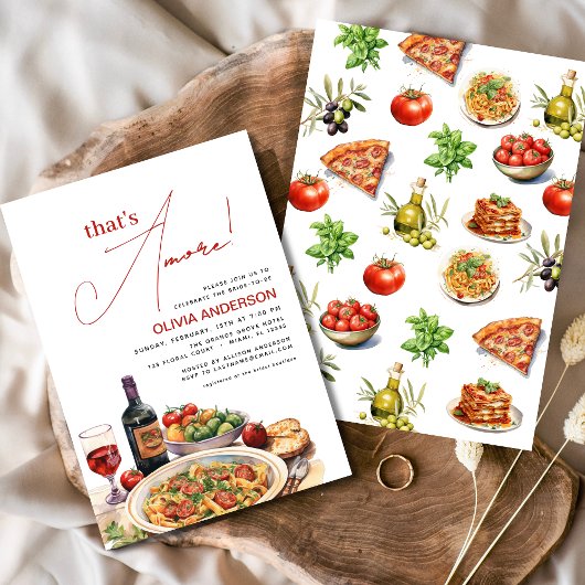 アモイタリアンアだ！水彩ブライダルシャワー 招待状