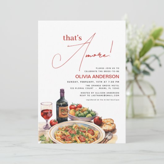 アモイタリアンアだ!水彩ブライダルシャワー 招待状 (スタンド正面)