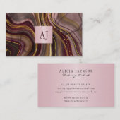 アモダンエレガントガート金ゴールドブルゴーニュのメイクアーティスト 名刺 (正面/裏面)