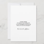 アモダンエレガントパサンド夫妻結婚の 案内状 (裏面)