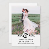 アモダンエレガントパサンド夫妻結婚の 案内状 (正面/裏面)