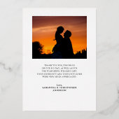 アモダンーチ結婚型写真、金箔入り 箔招待状 (裏面)