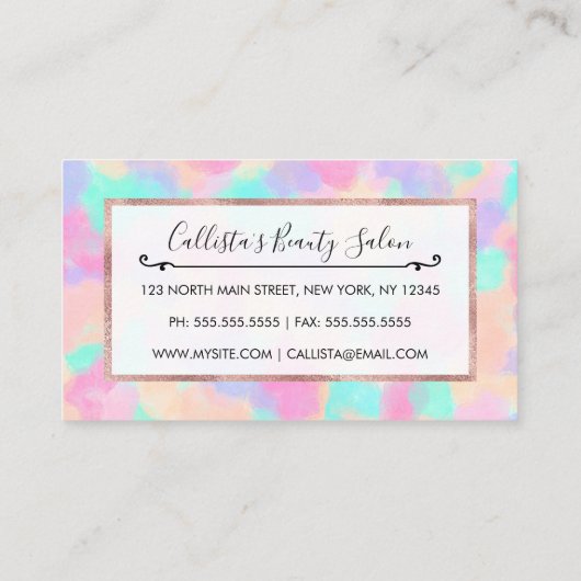 アモダンートガーリーピンクパープル絵を描スプッチ ロイヤリティカード (裏面)