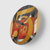 アモダンートキュビストデマス姿5金ゴールド ラウンド壁時計 (傾斜)