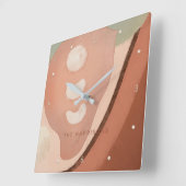 アモダンート抽象芸術オーガニック60sレトロ名 スクエア壁時計 (傾斜)