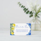 アモーアのレシピカードである青いタイルのレモン エンクロージャーカード (スタンド正面)