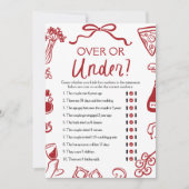 アモーアの手が引き上げられるか、またはブライダルシャワーゲームの下に 招待状 (正面)