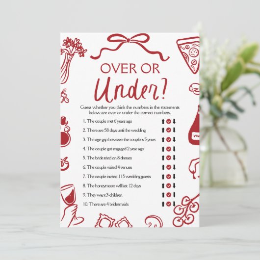 アモーアの手が引き上げられるか、またはブライダルシャワーゲームの下に 招待状 (スタンド正面)