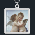 アモールとサイチェ シルバープレートネックレス<br><div class="desc">L'Amour et Psyche, enfants oil painting by William-Adolphe Bouguerau (1825-1905).</div>