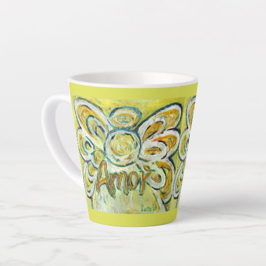 アモールエンジェルワードアートカスタムラテマグカップ カフェラテマグ (左アングル)