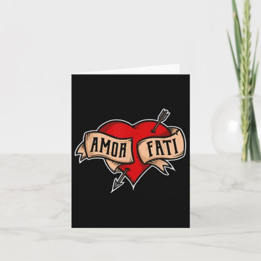 アモールファティ – クリックニーチェタトゥーハートデザイン カード (正面)