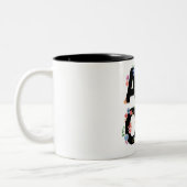 アモールフローラ春かわいいラブロマンチックな水色 ツートーンマグカップ (左)