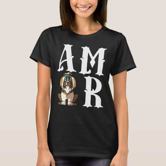 アモールラブシーズー（犬）チドッグママ Tシャツ (正面)