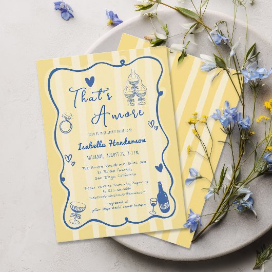 アモーレお洒落ブライダルシャワーである手描き 招待状