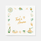 アモーレなイタリアン フード ブライダルシャワー スタンダードカクテルナプキン (正面)