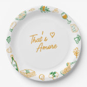 アモーレなイタリアン フード ブライダルシャワー ペーパープレート (正面)