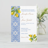 アモーレの除幕式：イタリアンタイルとレモンゼストウェッド 招待状 (スタンド正面)