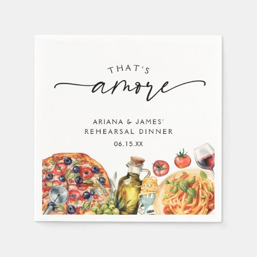 アモーレイタリアンの水彩食品 スタンダードカクテルナプキン (正面)