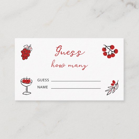 アモーレイタリアンの食べ物のレッド数を推測する エンクロージャーカード (正面)