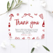 アモーレイタリアンサンキューカードである赤い手が引かれた サンキューカード