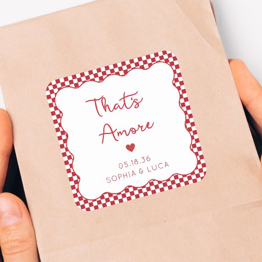アモーレイタリアンシックパーソナライズされた・レ結婚ッド スクエアシール