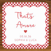 アモーレイタリアンシックパーソナライズされた・レ結婚ッド スクエアペーパーコースター