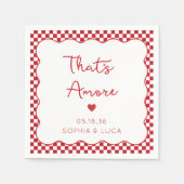 アモーレイタリアンシックパーソナライズされた・レ結婚ッド スタンダードカクテルナプキン (正面)