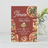 アモーレイタリアンピザカップルシャワーブライダルシャワー 招待状 (スタンド正面)