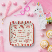 アモーレイタリアンブライダルシャワー ペーパープレート (パーティー)